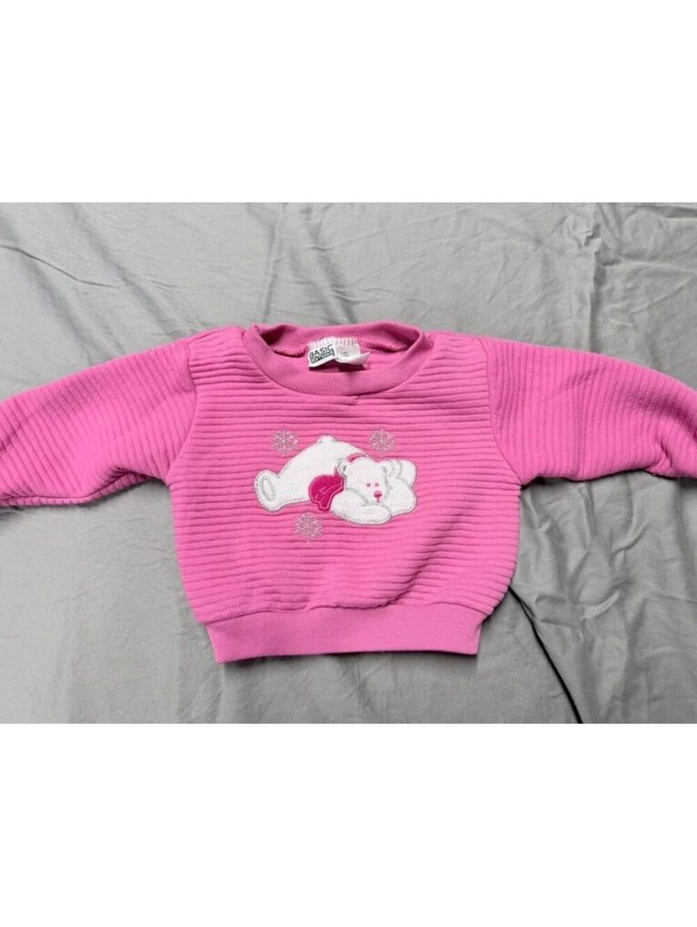 Basic Editions Baby Pink Snowman Sweater 18M